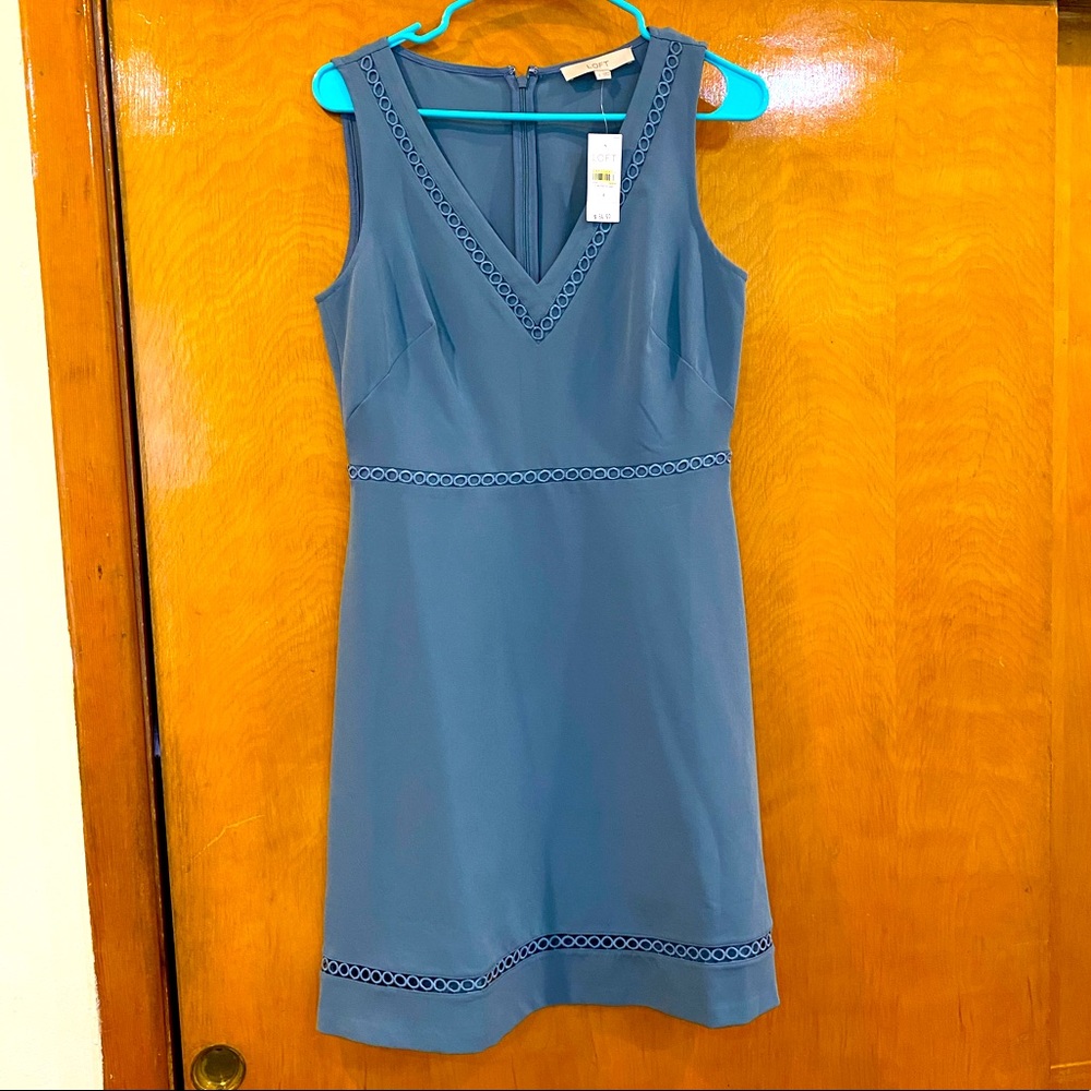 Loft Blue Knee Length Dress